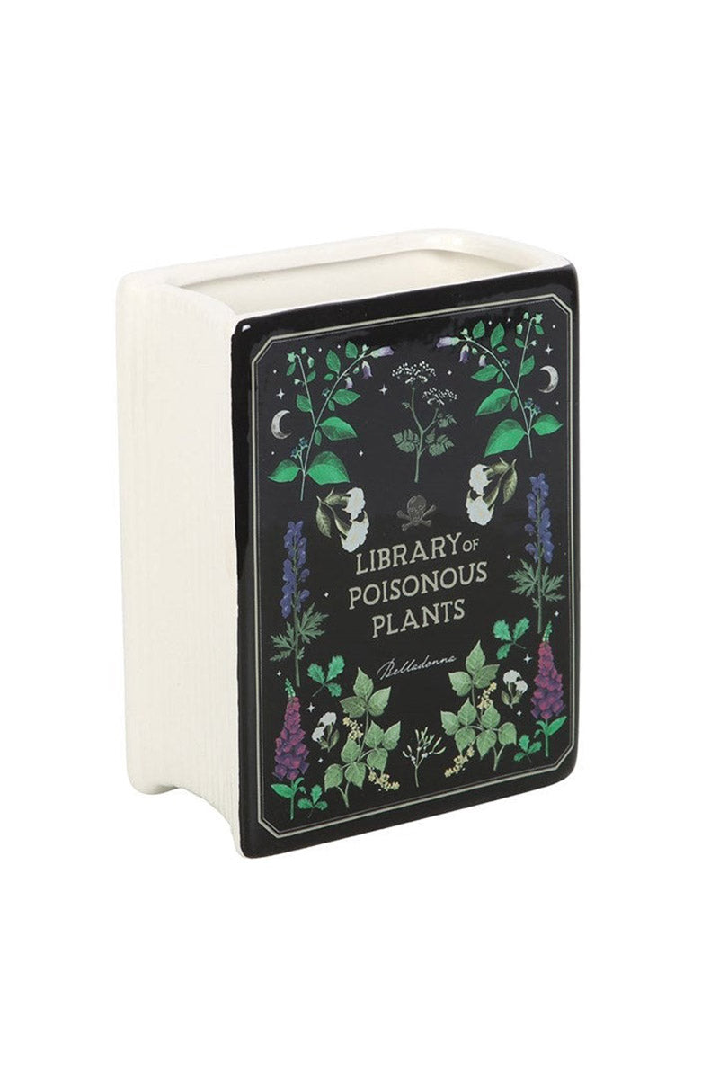 dark cottagecore goth book-shaped flower vase