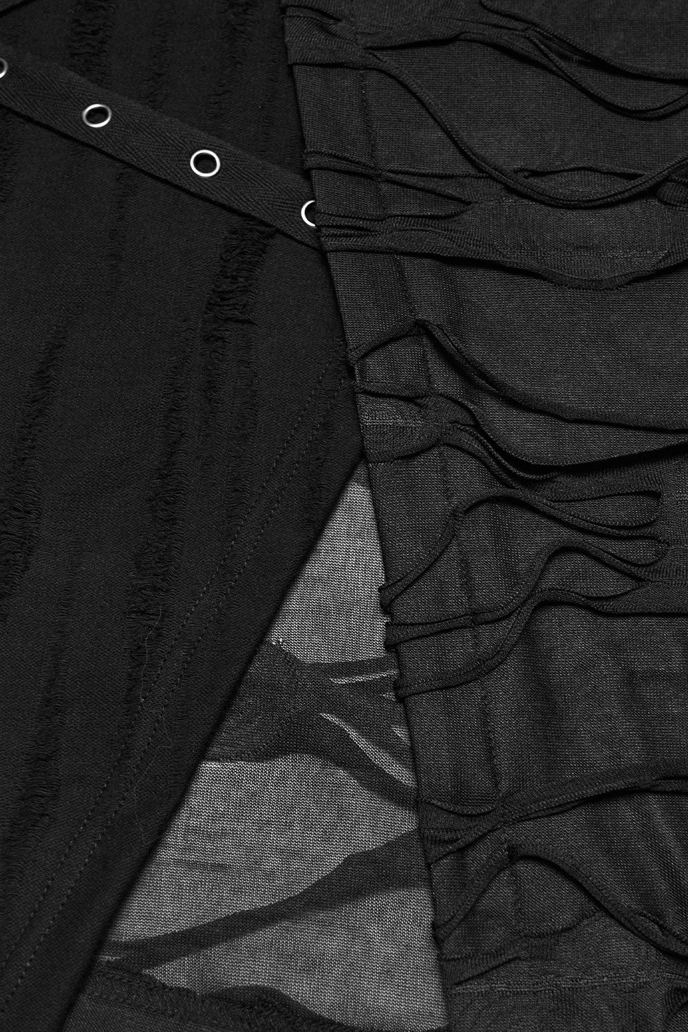 textured fabric detail of Punk Rave mens mesh vest