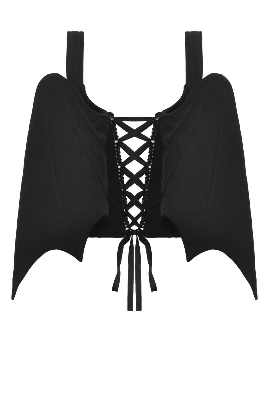black corset laced up vest