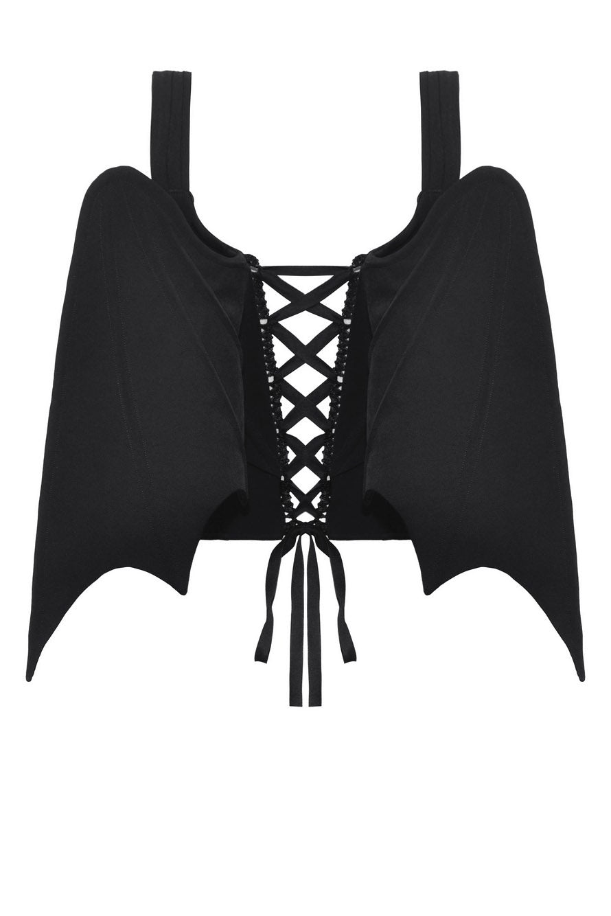 black corset laced up vest