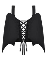 black corset laced up vest