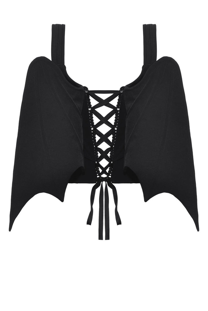 black corset laced up vest