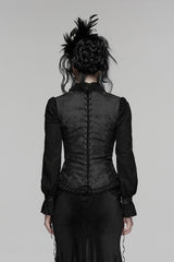 gothic womens black lace vest