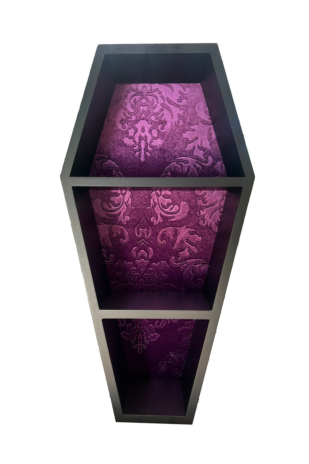 damask purple gothic coffin