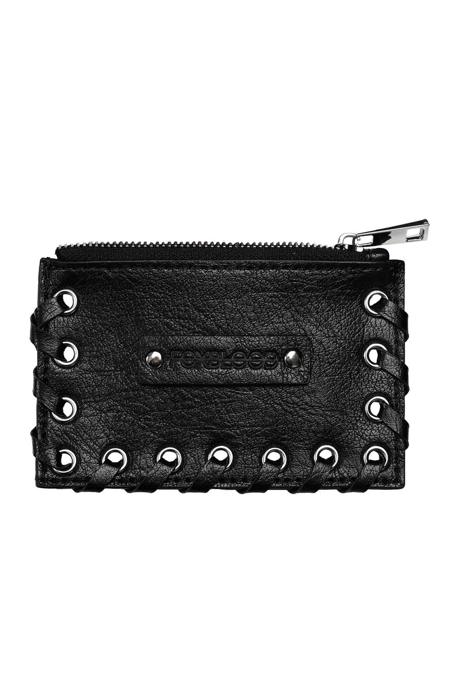 lace-up vegan leather coin purse