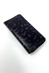 gothic bat wallet with coin purse and wrist strap 