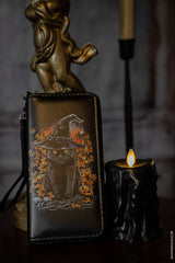 halloween witch cat wallet