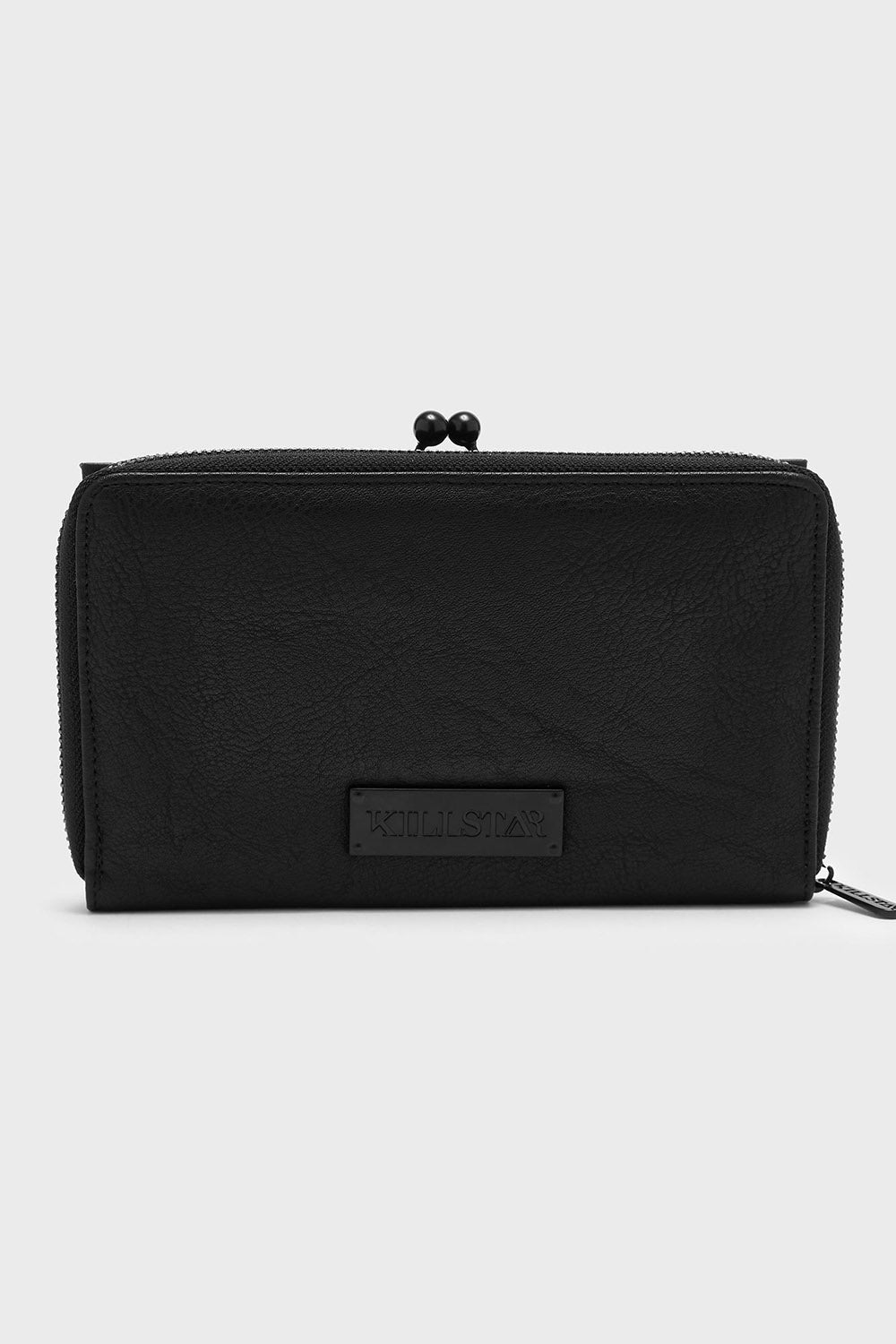 punk vegan leather black ankh wallet