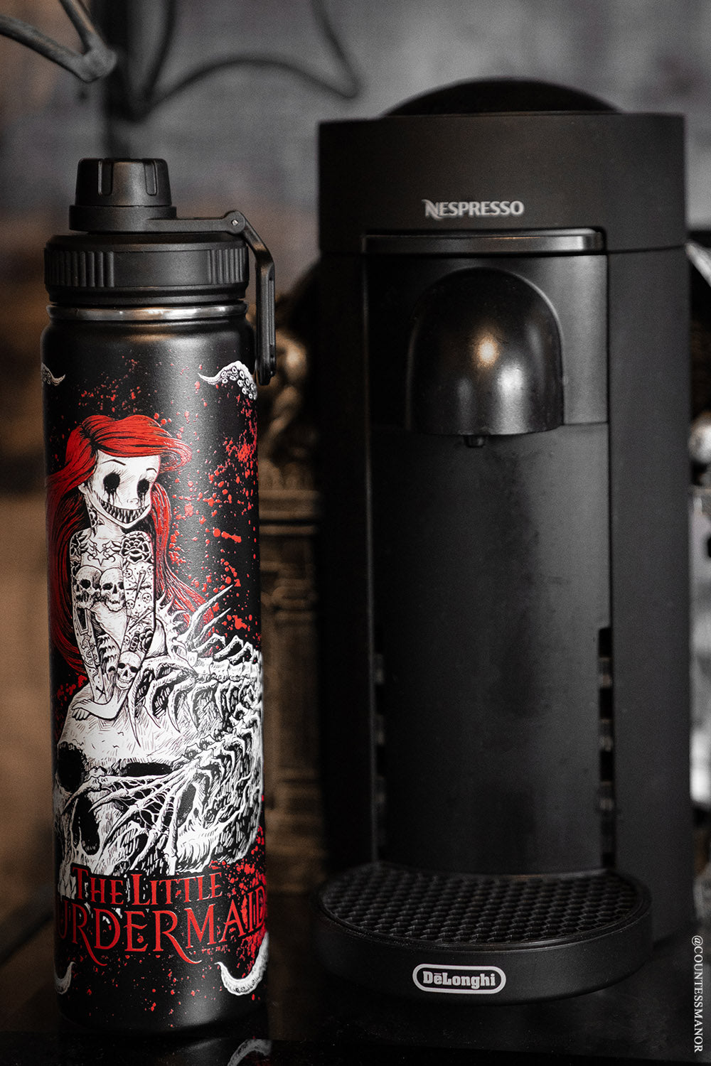 gothic mermaid water bottle 