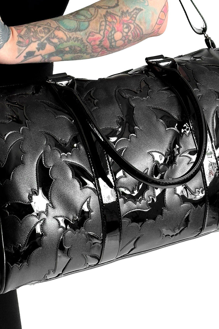 gothic bat pattern weekender bag