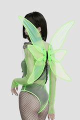 neon green cyberpunk fairy wings harness