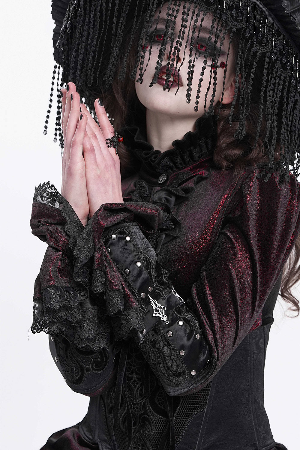 vampire goth gauntlet gloves