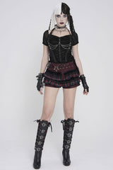 short sleeve black shirt with spikes
