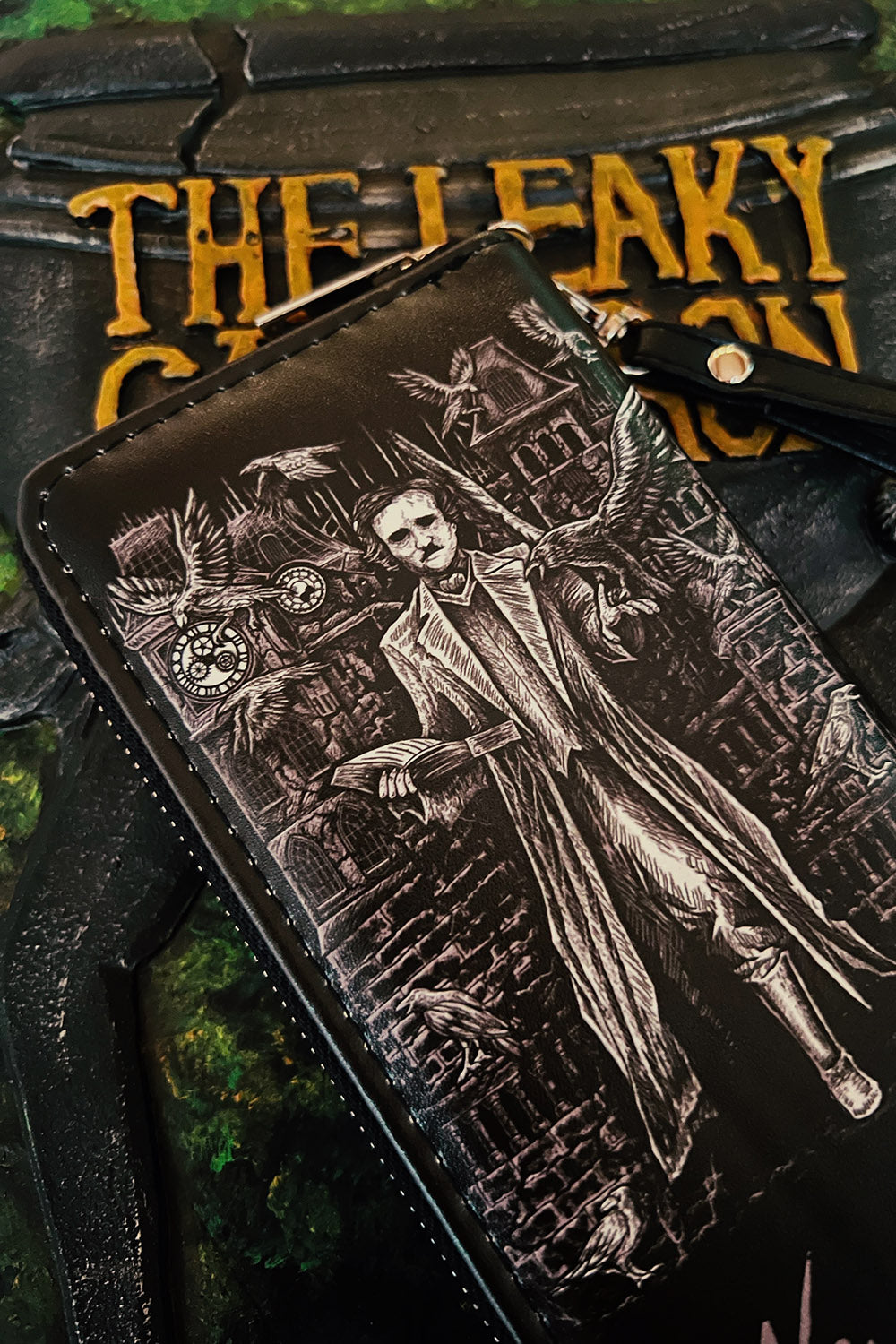 edgar allan poe gothic long wallet