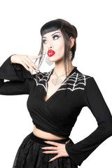 long sleeve spiderweb top