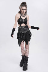 asymmetric hem goth skirt