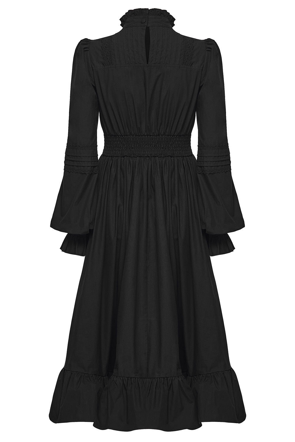 occult witch dress with keyhole button collar