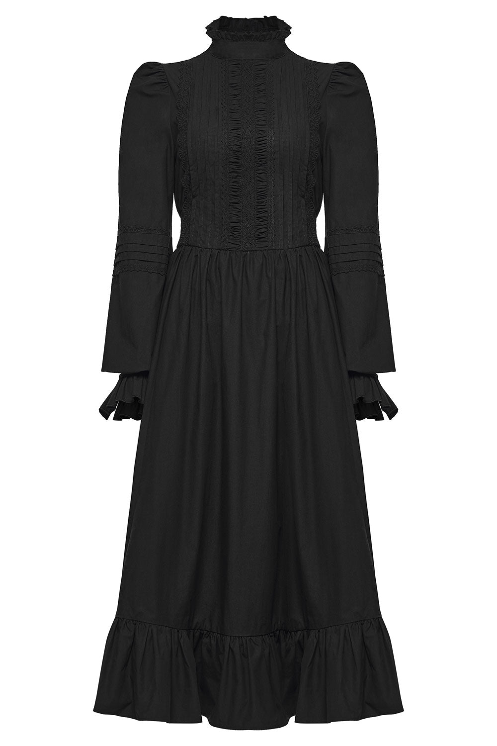 steampunk emo goth womens dress with long blouson sleeves from Punk Rave