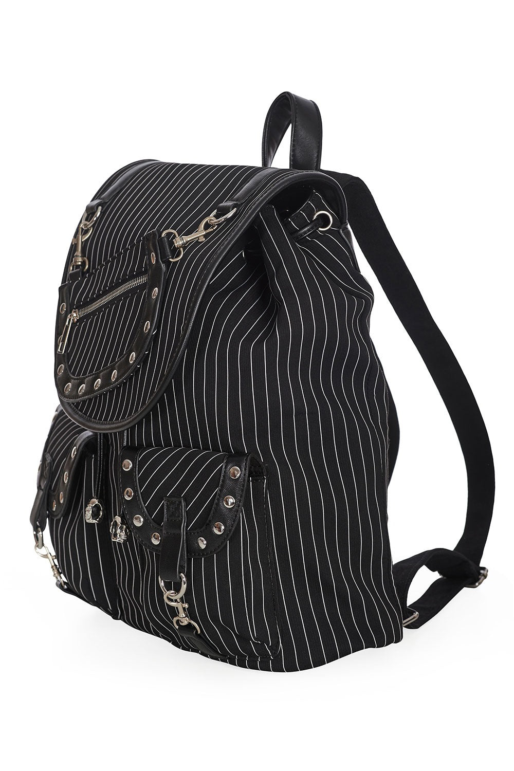 Gothfather Pinstripe Backpack [BLACK] - bags & wallets - VampireFreaks - Banned Apparel / Lost Queen