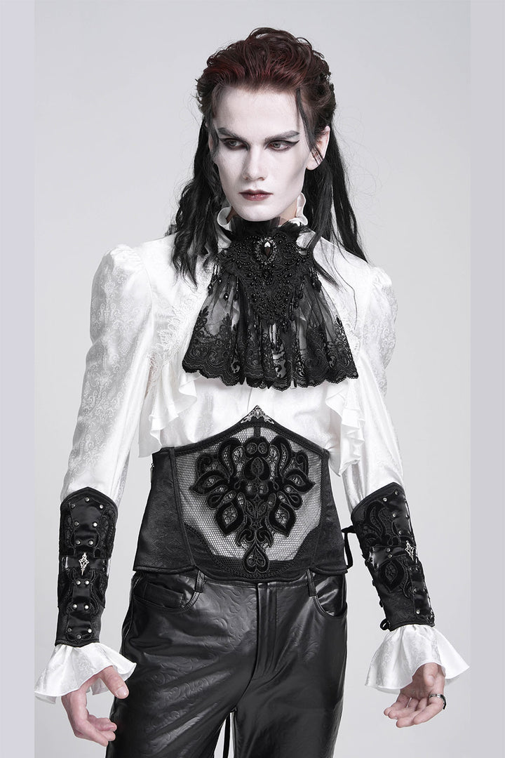 damask pattern victorian gothic gauntlet gloves