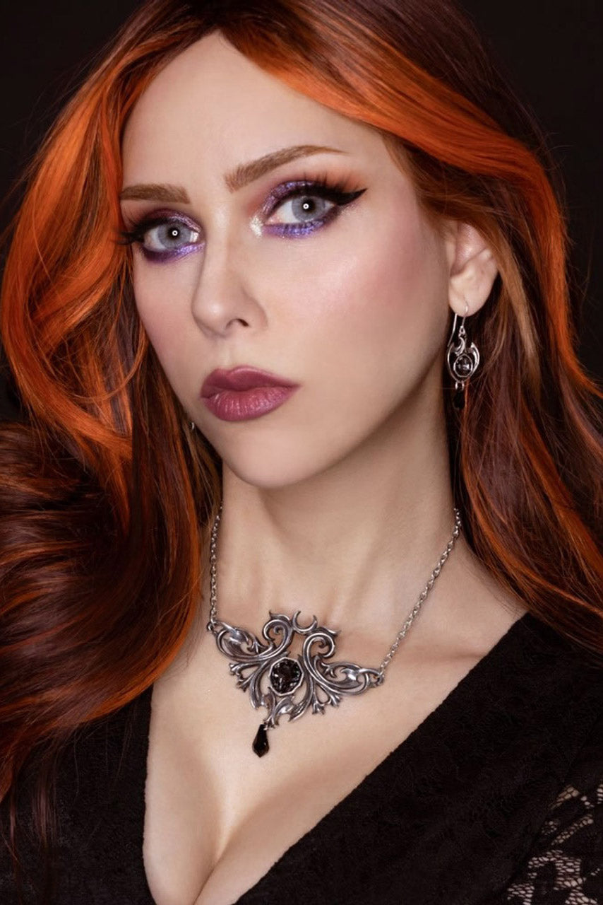 crescent moon gothic pendant necklace 