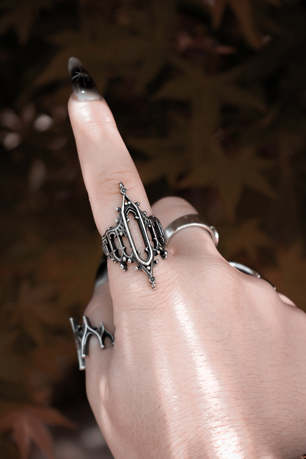 lively ghosts gothic architecture stainless steel gothic ring