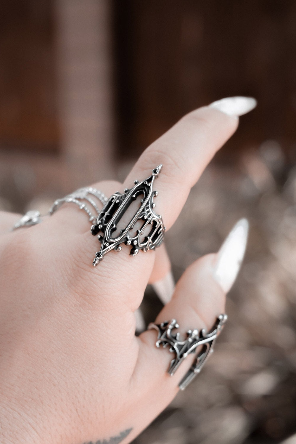 stainless steel gothic ring