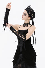 steampunk lace-up gothic gloves