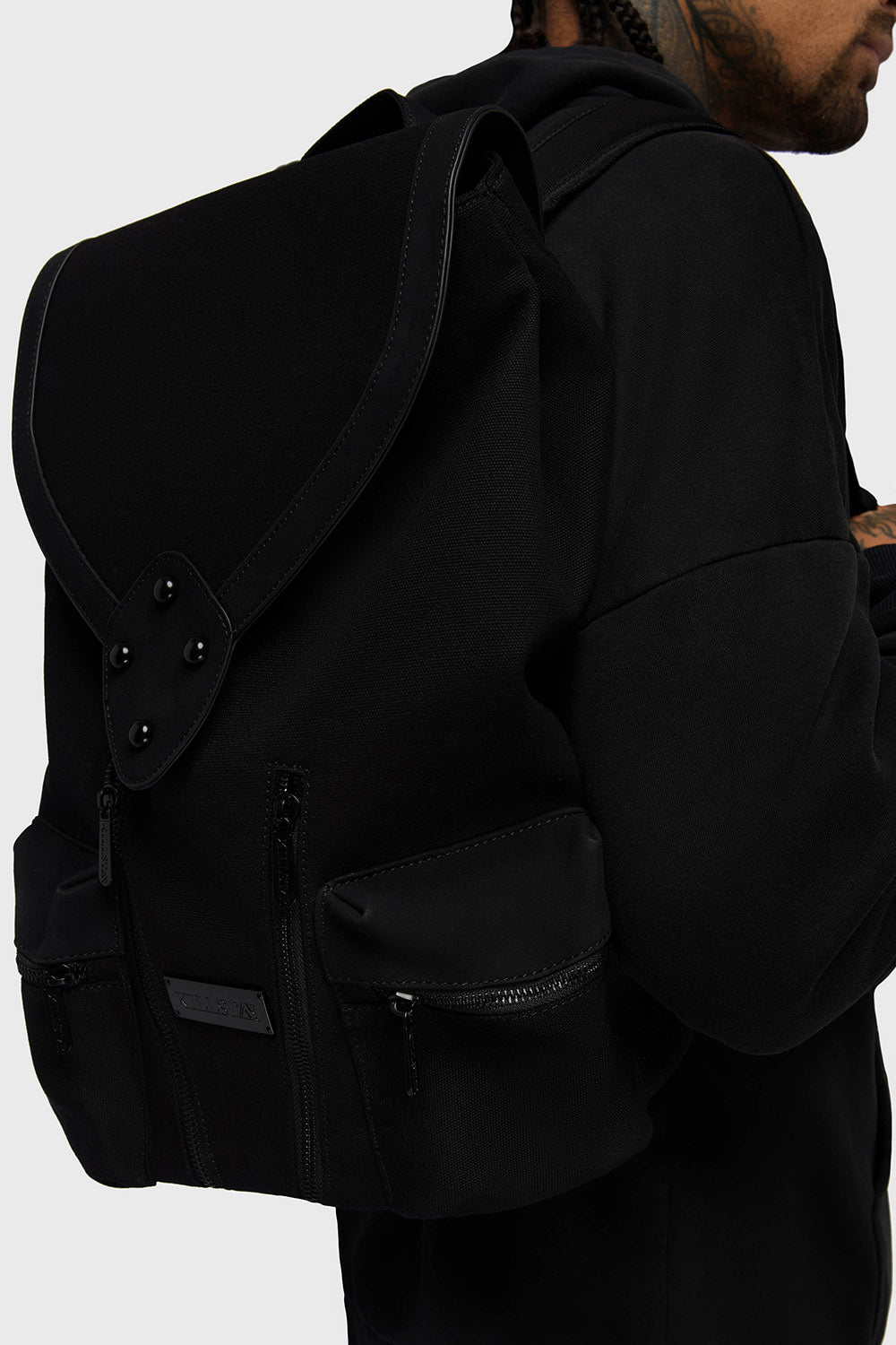 black studded punk backpack by killstar for men 