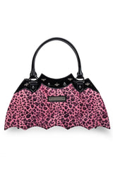 studded pink leopard handbag