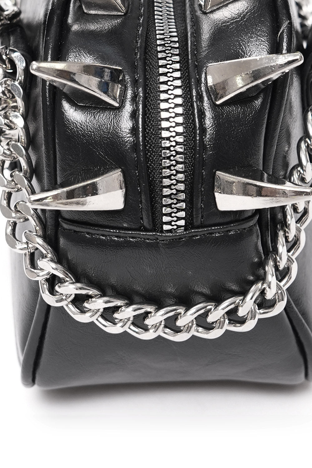 chain skull and claw spiked black bag