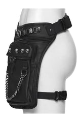 goth thigh harness bag with chain