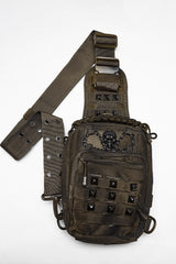 mens post apocalyptic distressed brown rugged crossbody bag by punk rave 