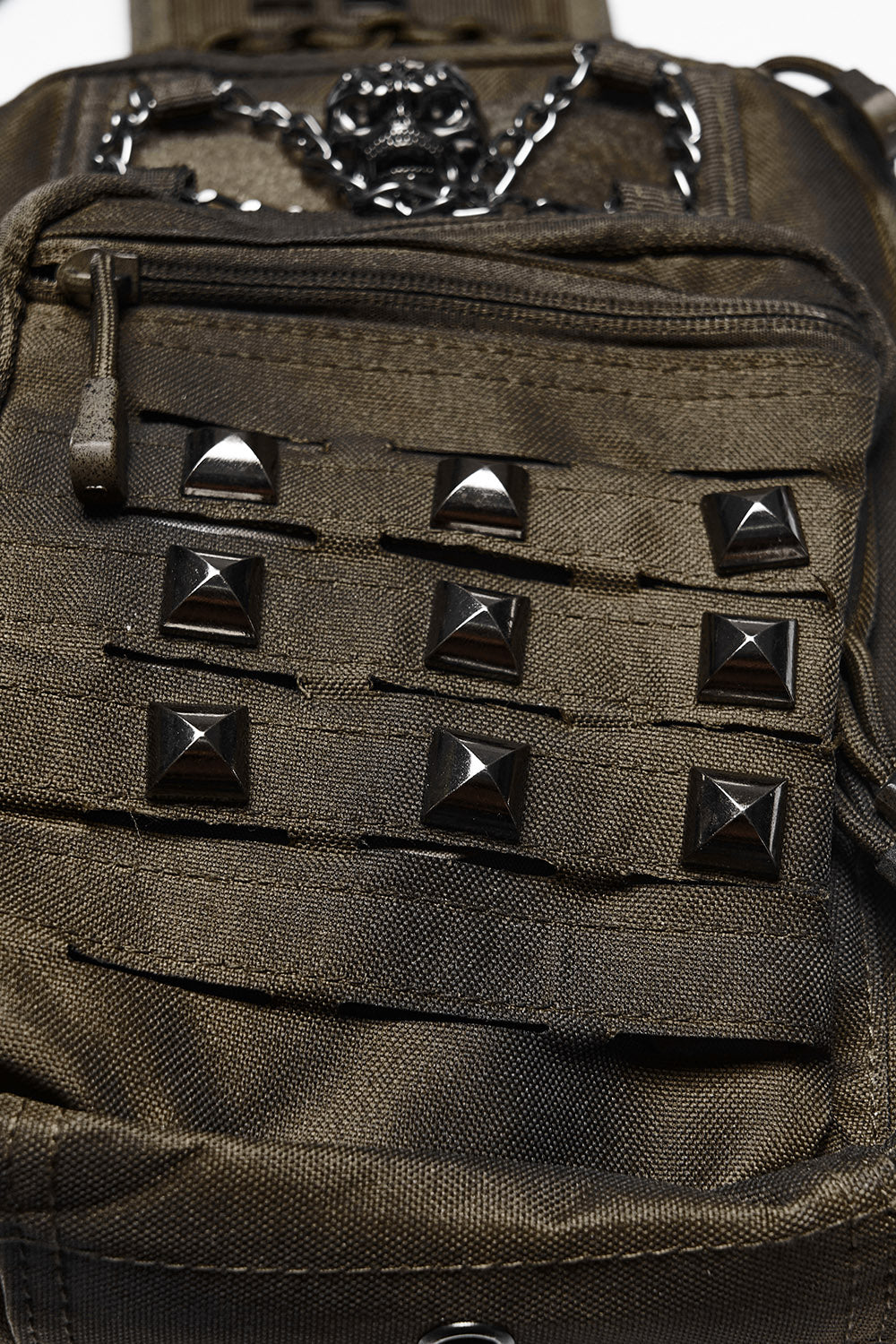 post apocalyptic distressed brown rugged crossbody bag with pockets 