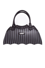 striped rockabilly bat-shaped handbag