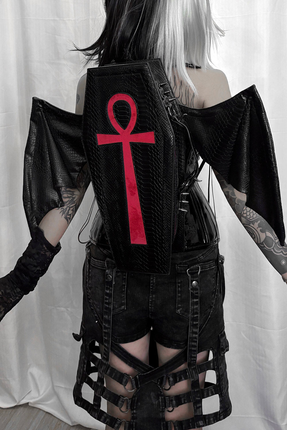 gothic coffin backpack