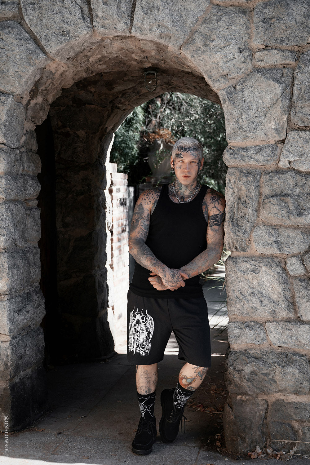 mens gothic jersey shorts 