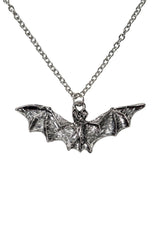 silver gothic bat necklace