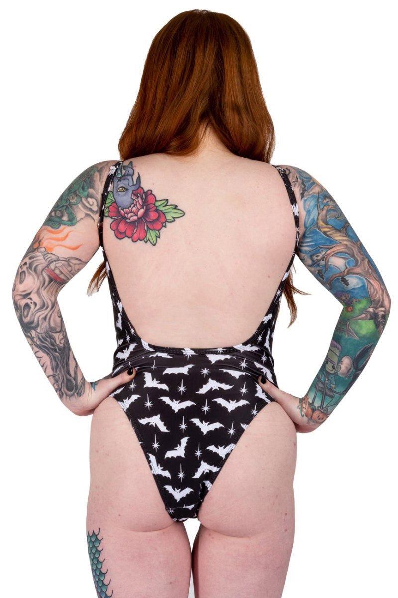 Gothic Bats Bat Shaped One Piece Swimsuit - womens swimwear - VampireFreaks - Too Fast