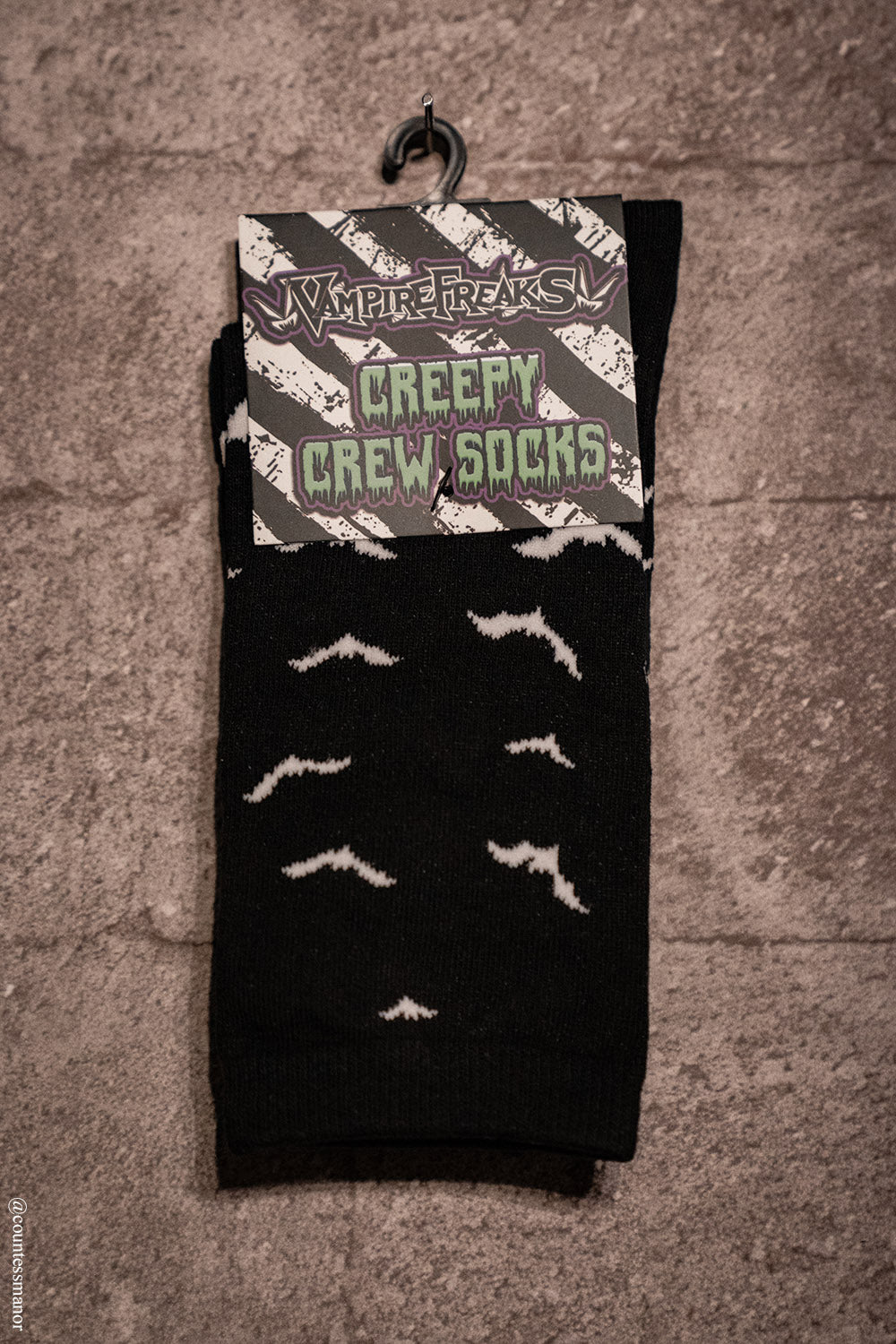 gothic knitted bat socks