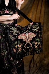 boho dark velvet witchy bag purse