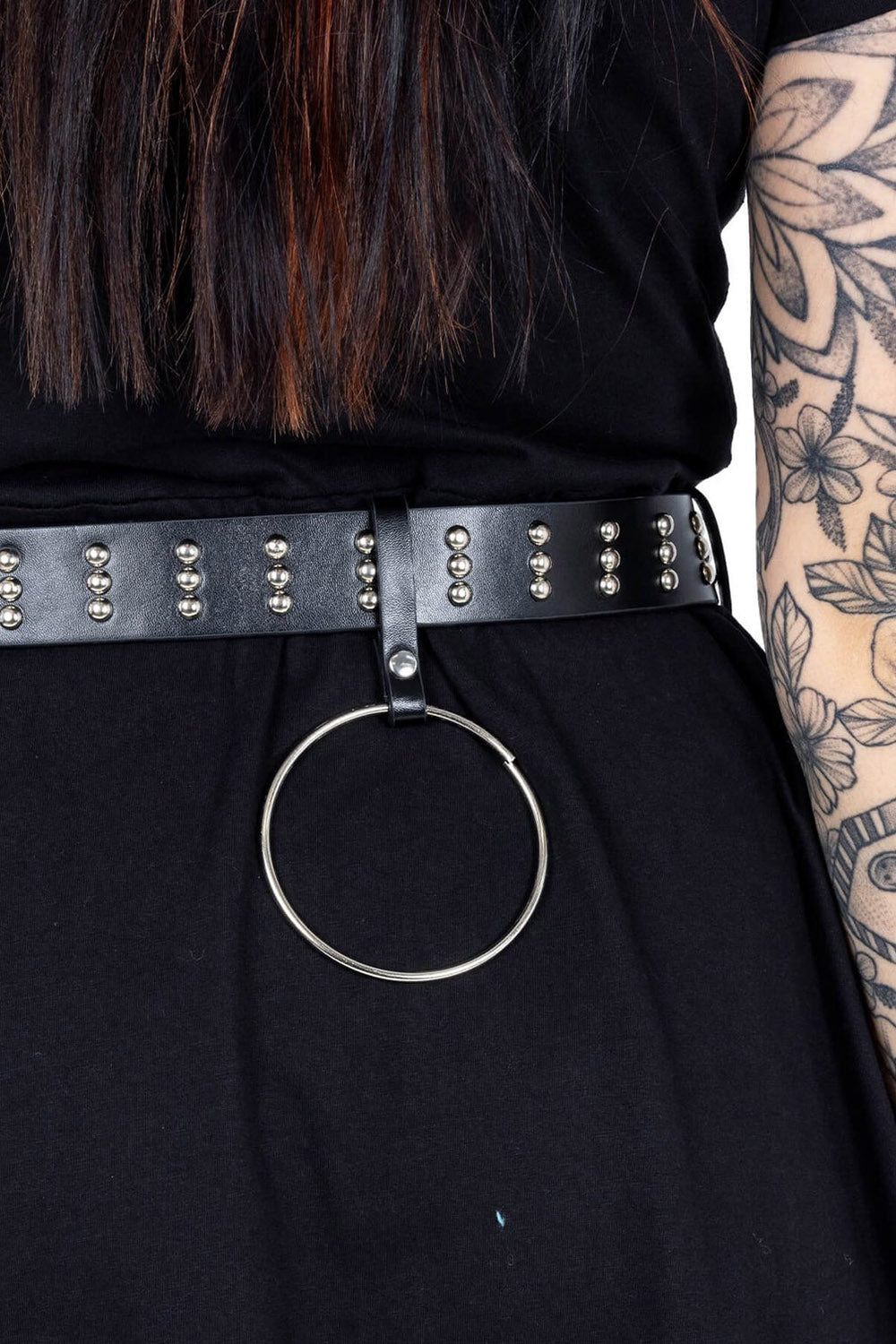 womens o ring studded punk rock belt