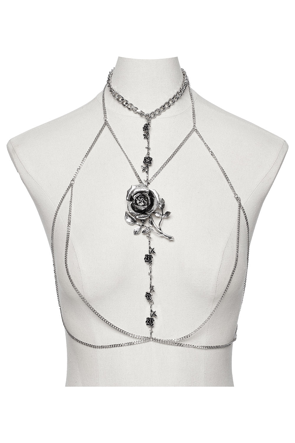 romantic goth rose harness belt