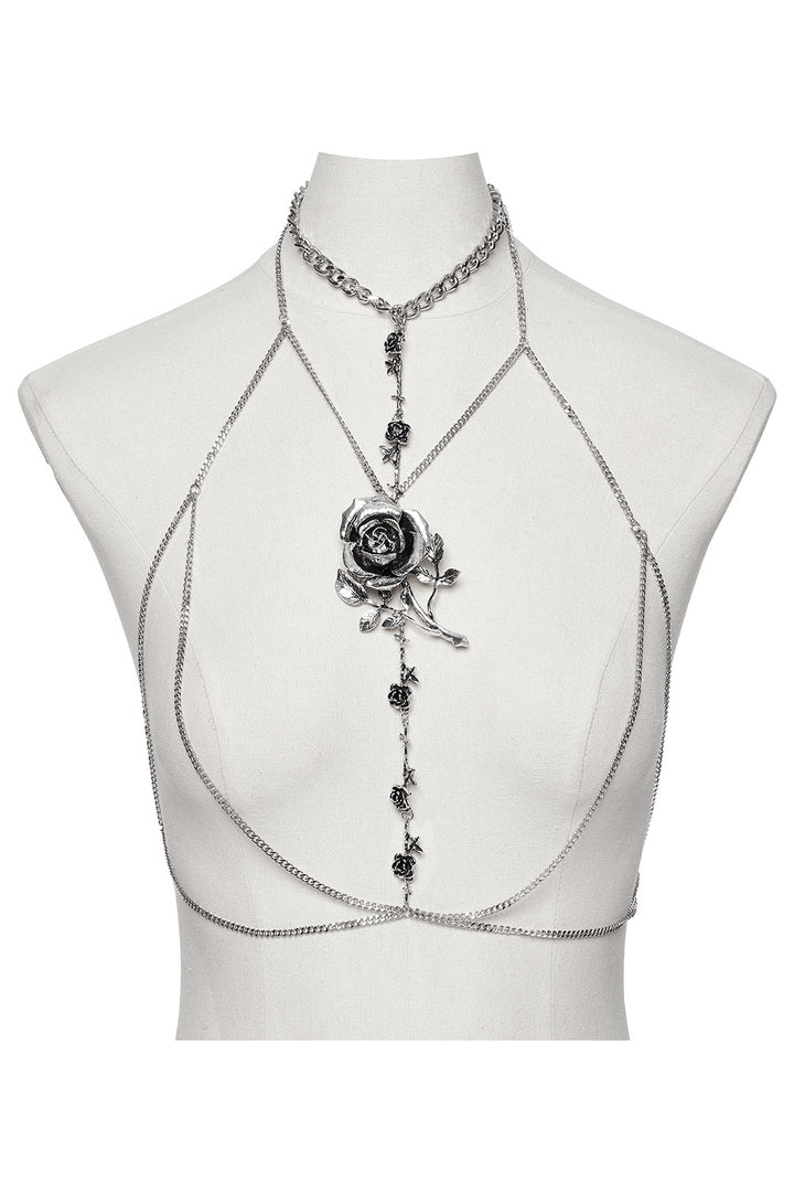 romantic goth rose harness belt