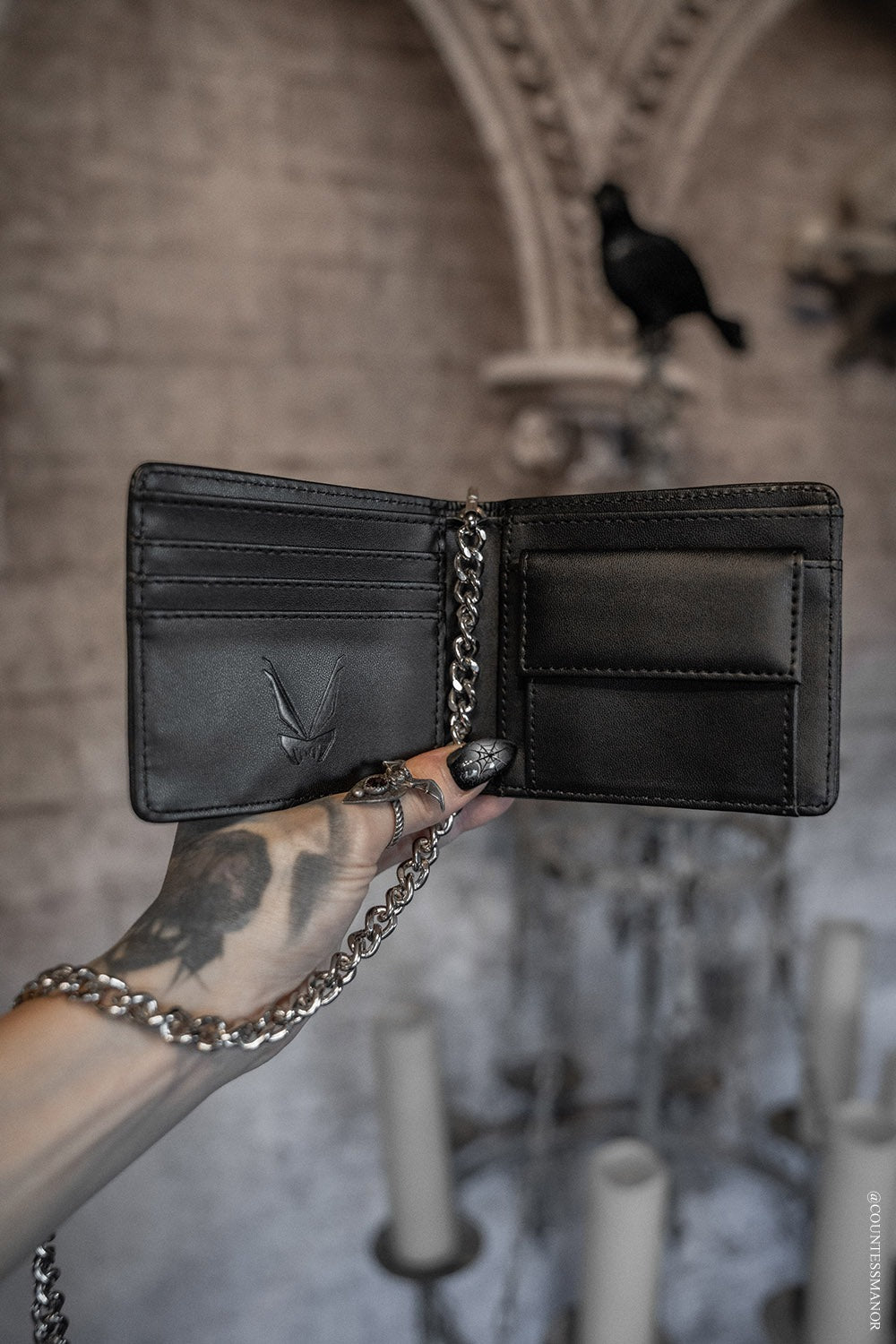 bi-fold goth wallet