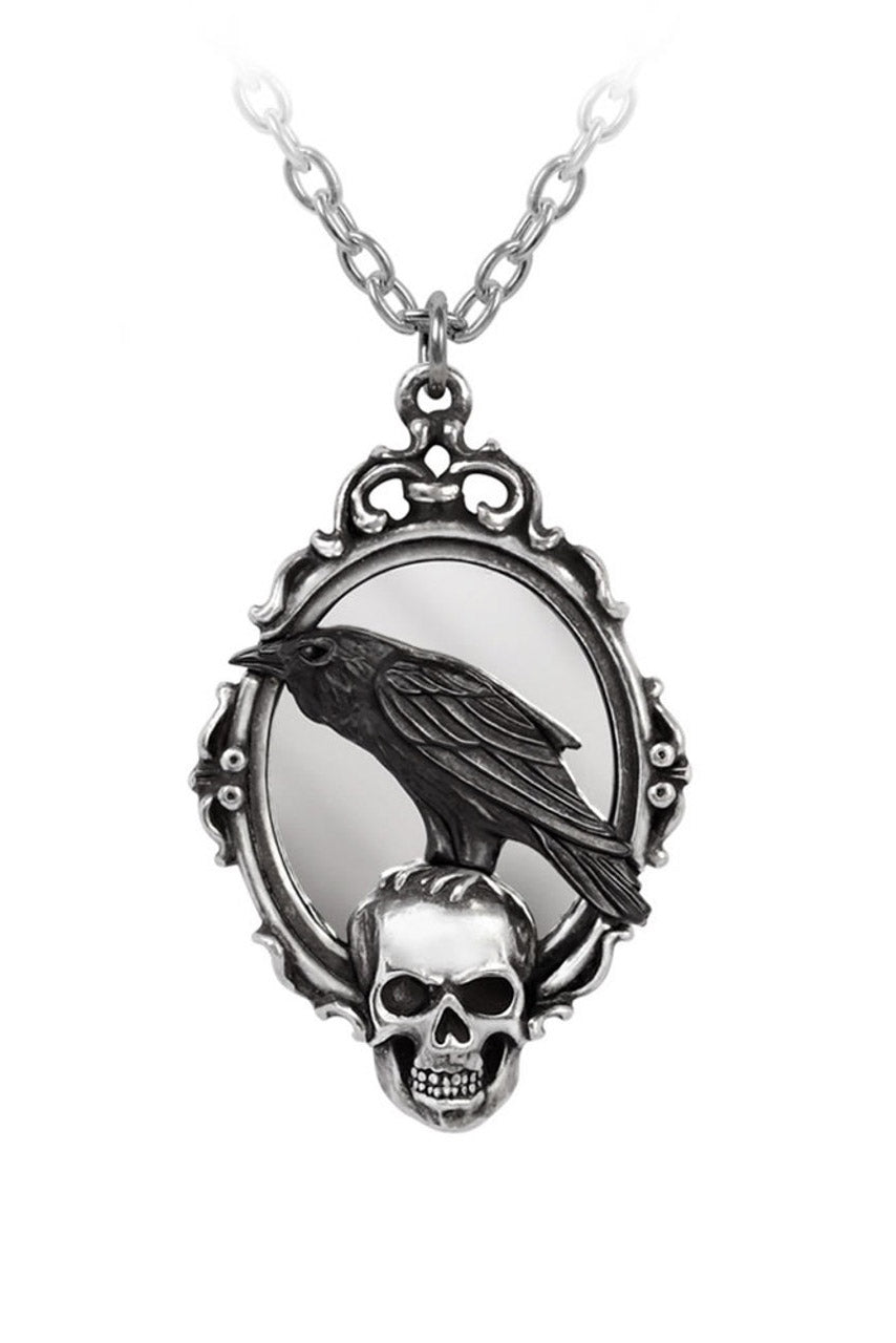gothic raven pendant necklace