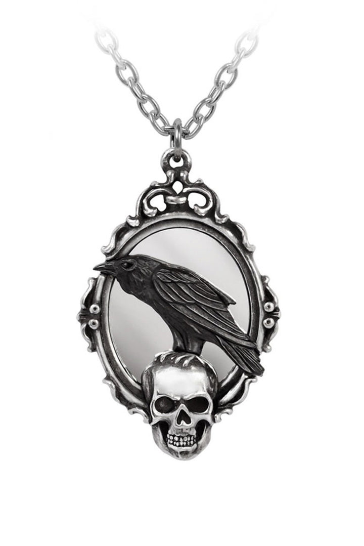 gothic raven pendant necklace