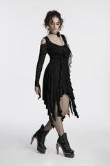 off the shoulder irregular hem dress