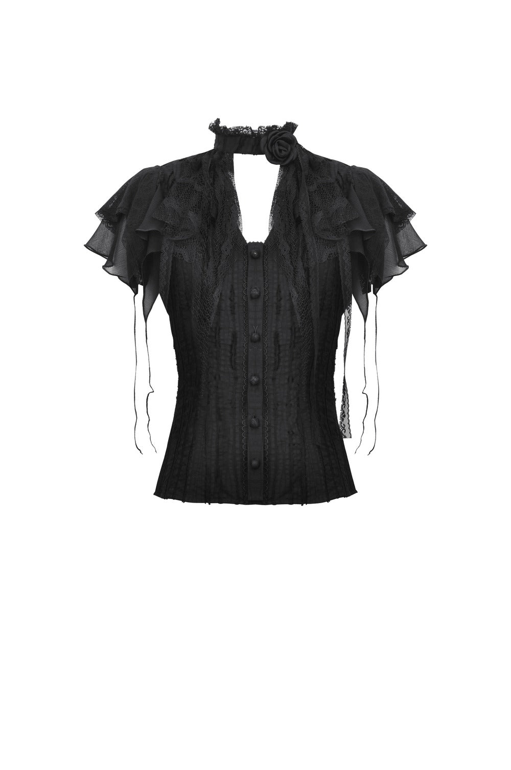 womens romantic goth vintage goth ruffled top