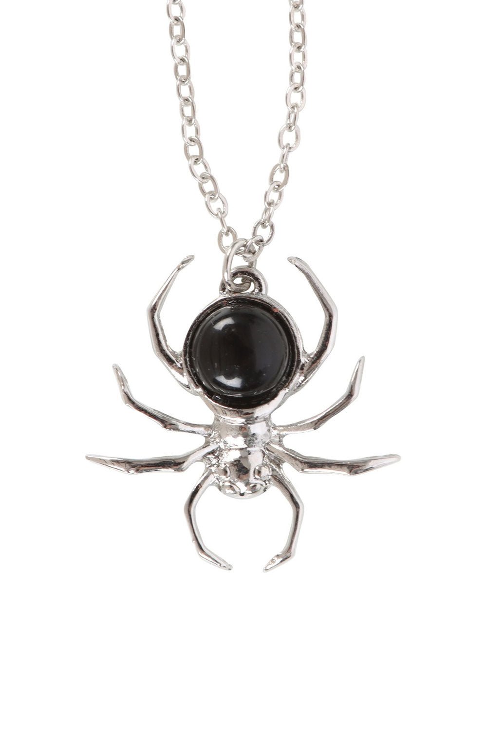 Gothic Black Obsidian Spider Pendant Necklace - jewelry - VampireFreaks - Something Different